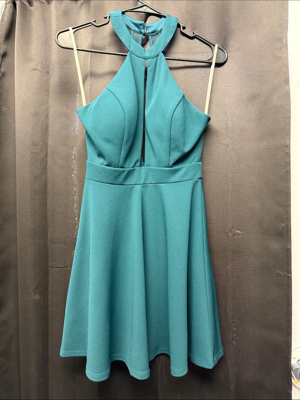 Windsor Forest Green Halter Fit & Flare Dress